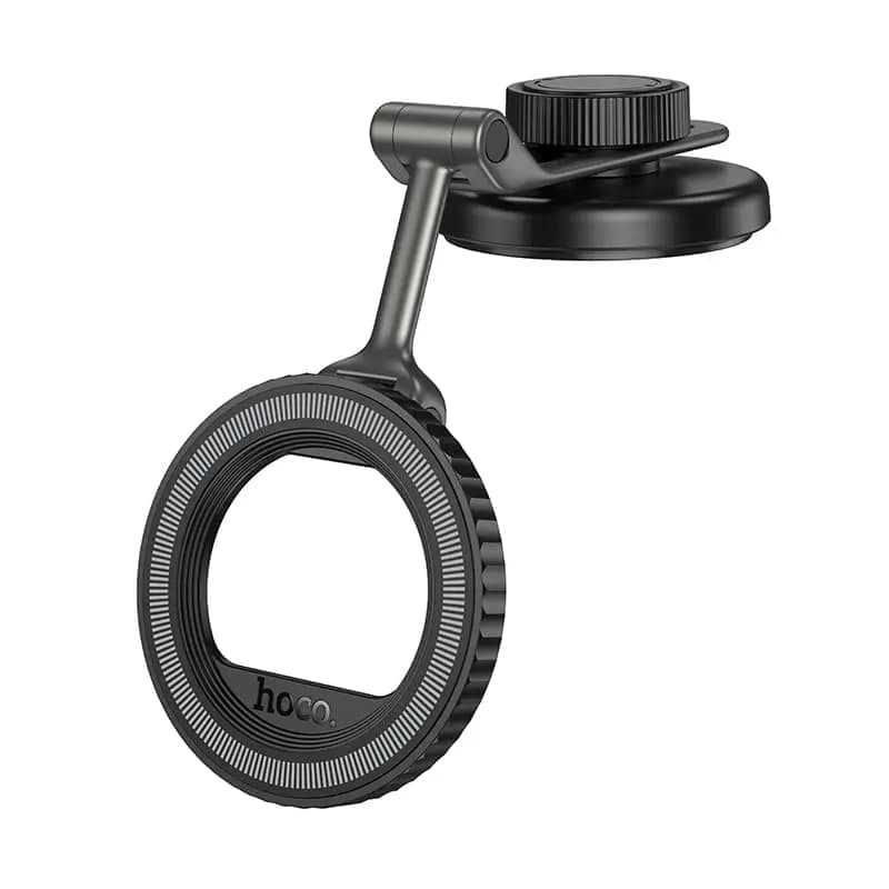 Автодержатель на клейкой основе магнитный SafeMag - Hoco H77 View (black/metal gray) — фото 2