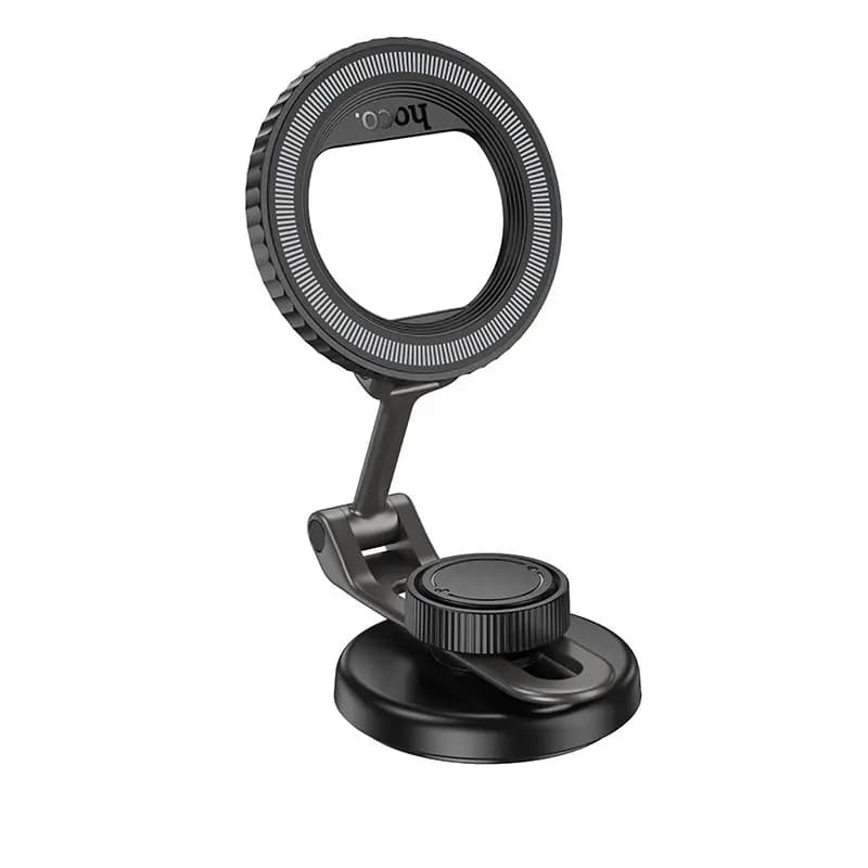 Автодержатель на клейкой основе магнитный SafeMag - Hoco H77 View (black/metal gray) — фото 3