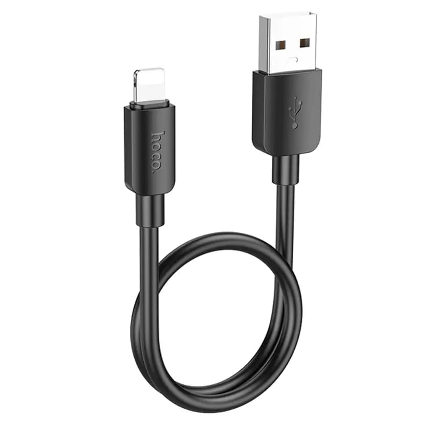 Кабель USB - Apple lightning - Hoco X96 (25 см) (black) — фото 2