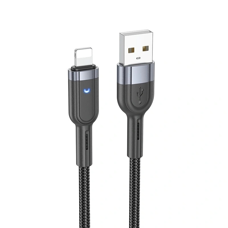 Кабель USB - Apple lightning - Hoco U117 Grand (120 см) (black)