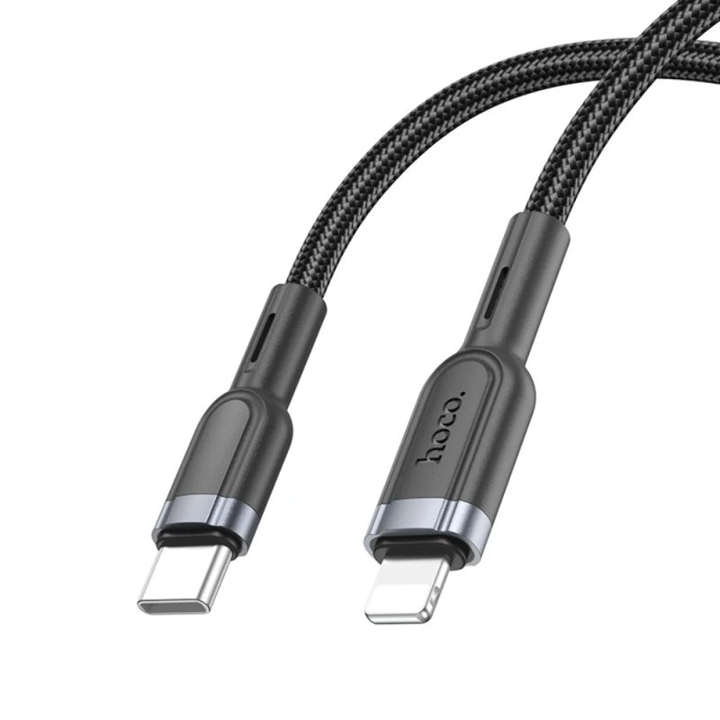 Кабель Type-C - Apple lightning - Hoco U117 Grand (120 см) (black)