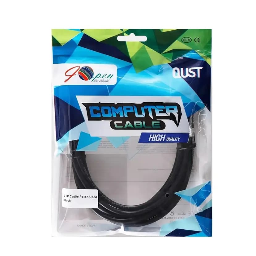 Кабель RJ45 - RJ45 - Патчкорд iOpen Cat 5e 1000MBit (1000 см) (black)