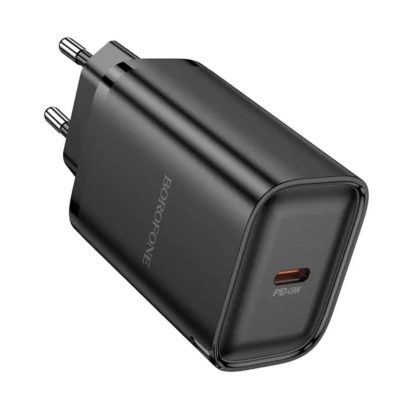 Адаптер сетевой - Borofone BA86A Flare Star 45W PD+QC3.0 (Type-C) (black) — фото 2
