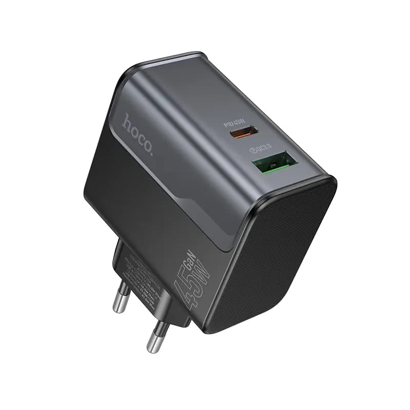 Адаптер сетевой - Hoco CS74A Star 45W PD+QC3.0 (USB/Type-C) (black) — фото 3