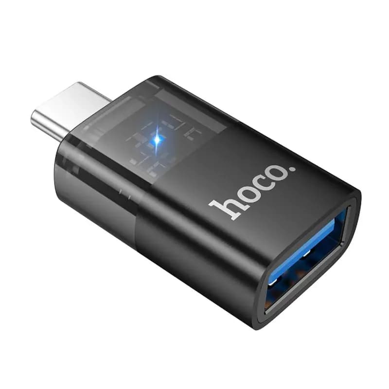 Адаптер Type-C - USB - Hoco UA36B (transparent black) — фото 2