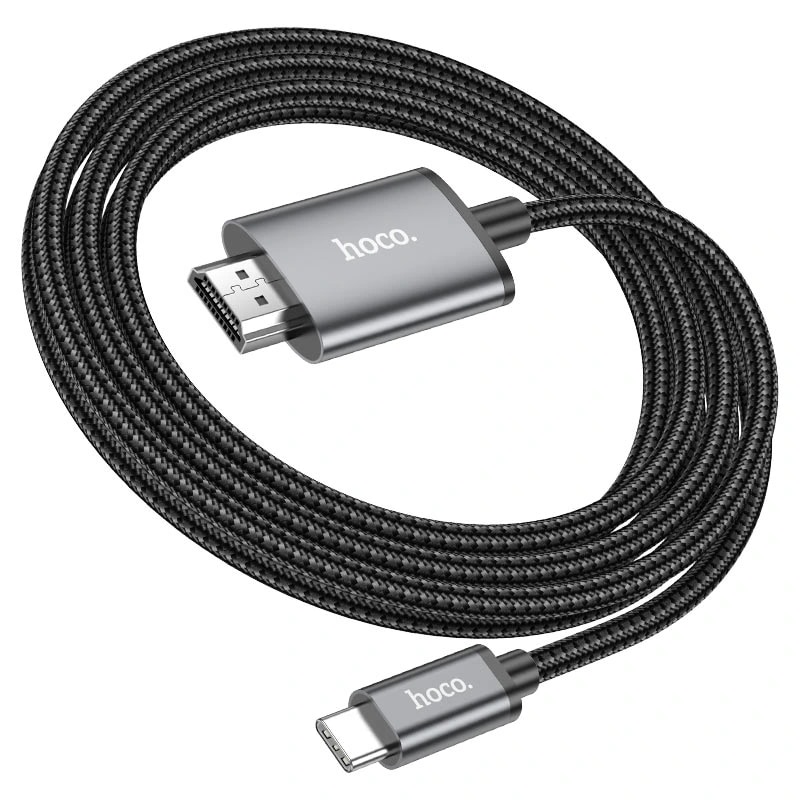 Кабель Type-C - HDMI - Hoco UA27 (200 см) (metal grey) — фото 4