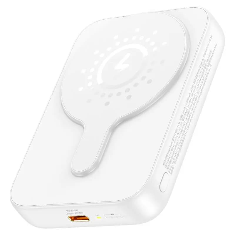 Внешний аккумулятор 10000mAh SafeMag - Hoco J117A Esteem 20W PD+QC3.0 (Type-C) (white) — фото 2
