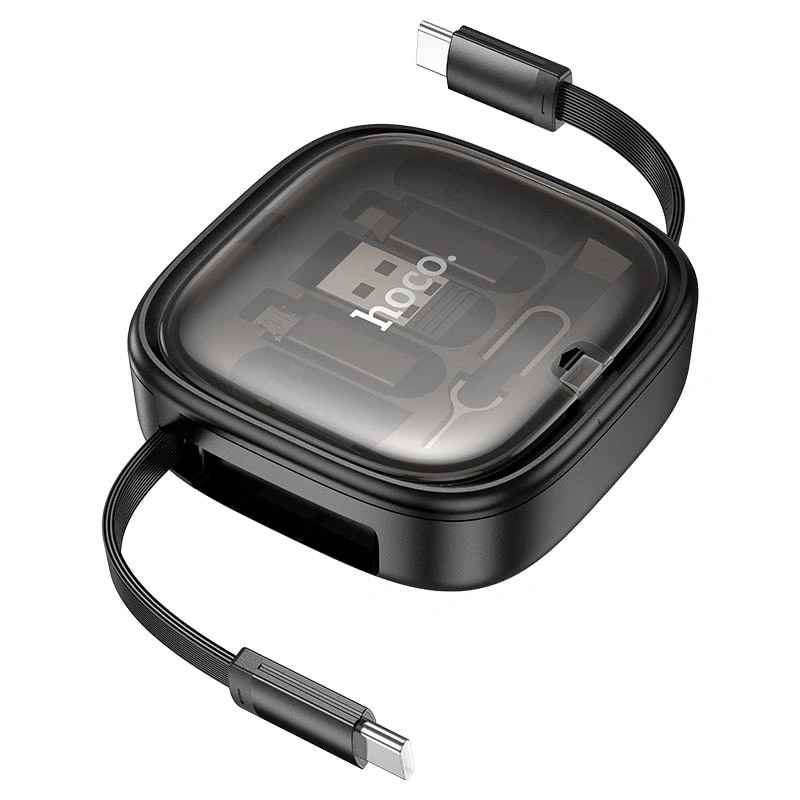 Кабель Type-C - Multi connector - Hoco U140 Retractable (100 см) (black)