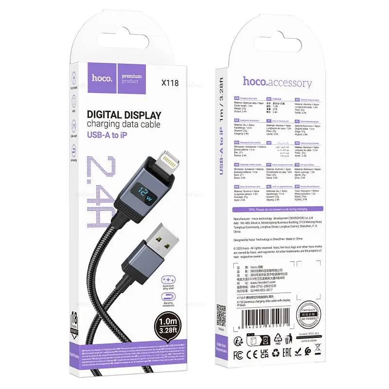 Кабель USB - Apple lightning - Hoco X118 (100 см) (black)