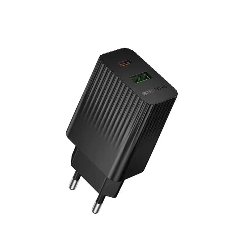 Адаптер сетевой - Borofone BAS76A 30W PD+QC3.0 (USB/Type-C) (black) — фото 2