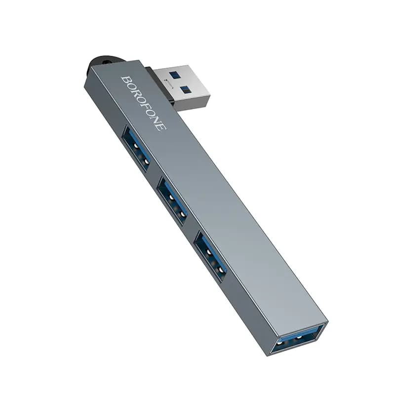 Хаб USB - 4 USB - Borofone FH1 (4xUSB) (metal grey) — фото 2
