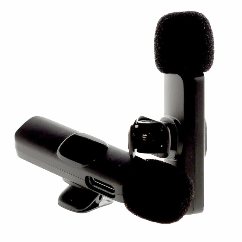 Микрофон беспроводной на прищепке - K9 Double (Apple lightning/Type-C) (black)