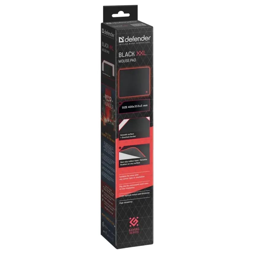 Коврик компьютерный - Defender Black XXL (400x355x3 мм) (black/red)