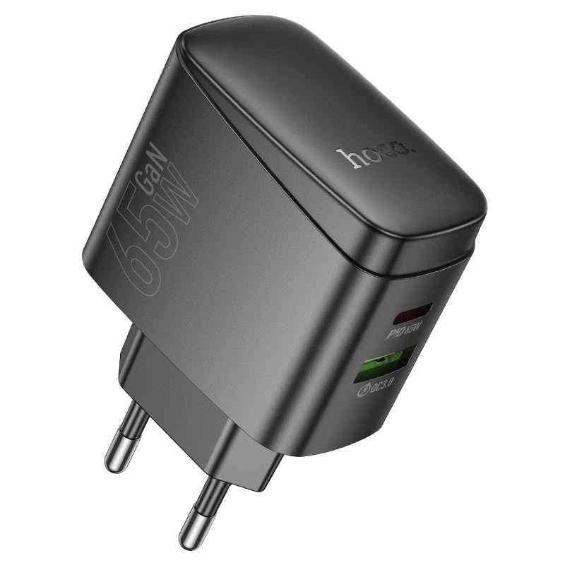 Адаптер сетевой - Hoco CS63A Bright 65W PD+QC3.0 (Type-C/USB) (black)