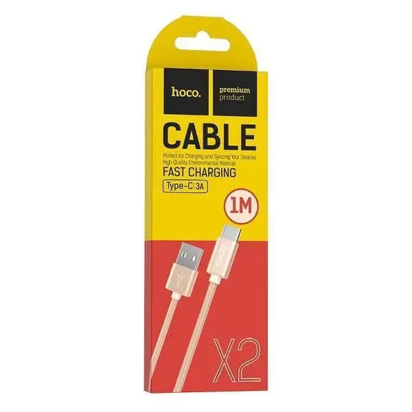 Кабель USB - Type-C - Hoco X2 Knitted (100 см) (gold)