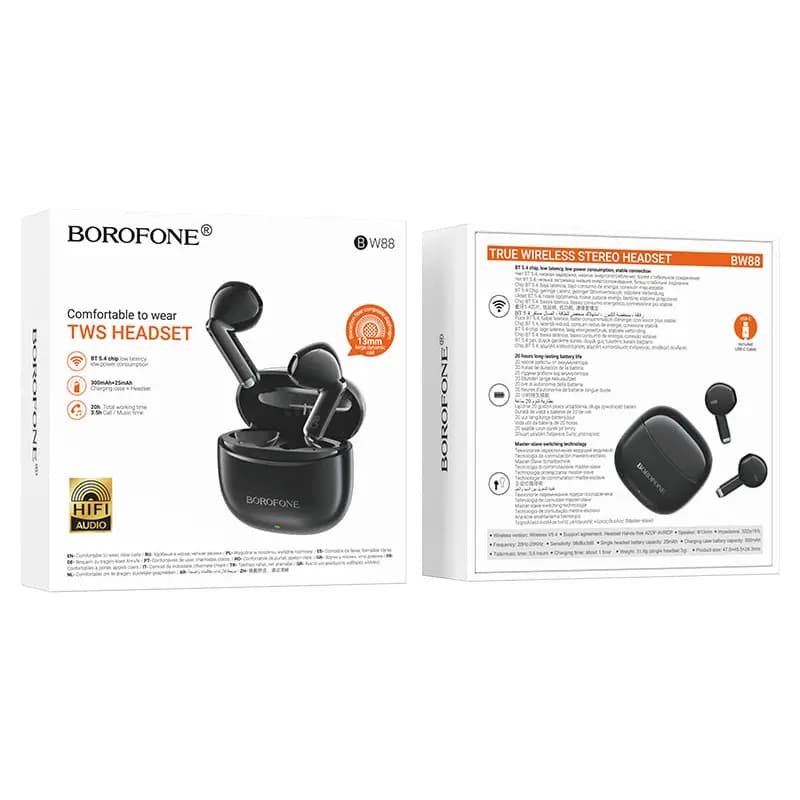 Беспроводные наушники TWS - Borofone BW88 Deep Rhyme (black)