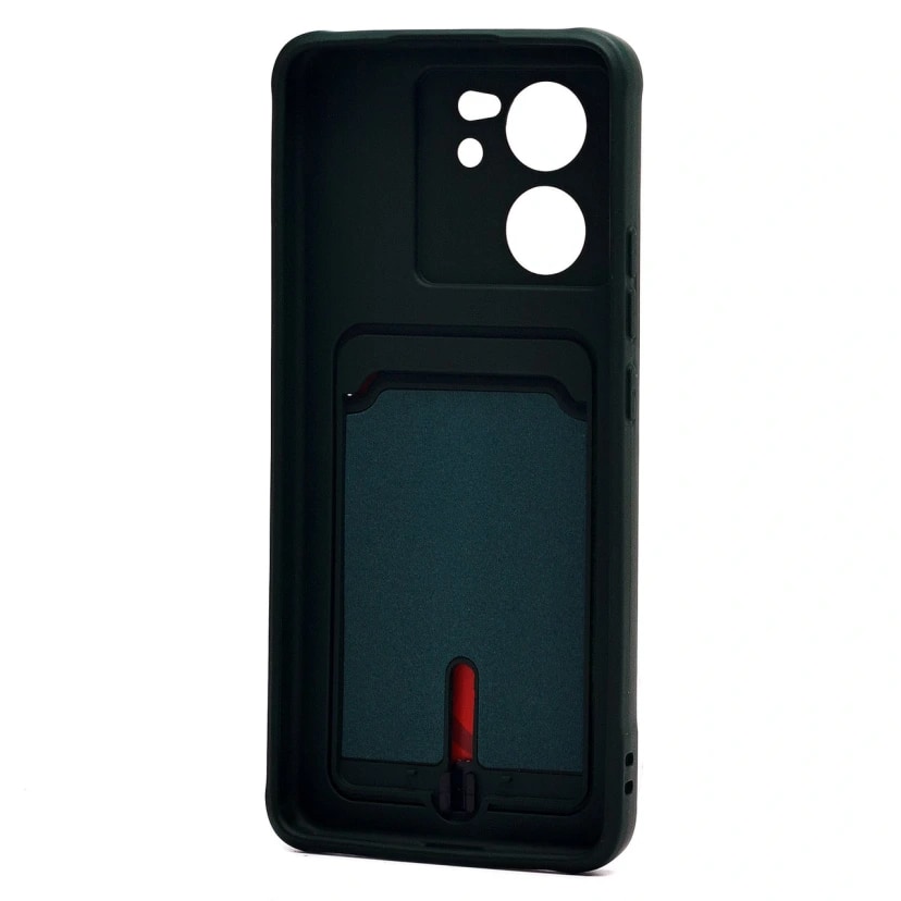 Чехол-накладка с картхолдером - SC304 для Xiaomi 13T/13T Pro (dark green) — фото 2