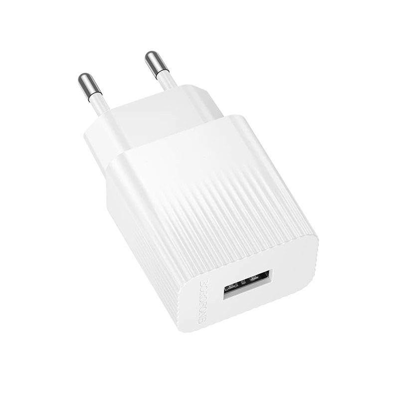 Адаптер сетевой - Borofone BAS71A 2.1A (USB) (white) — фото 2