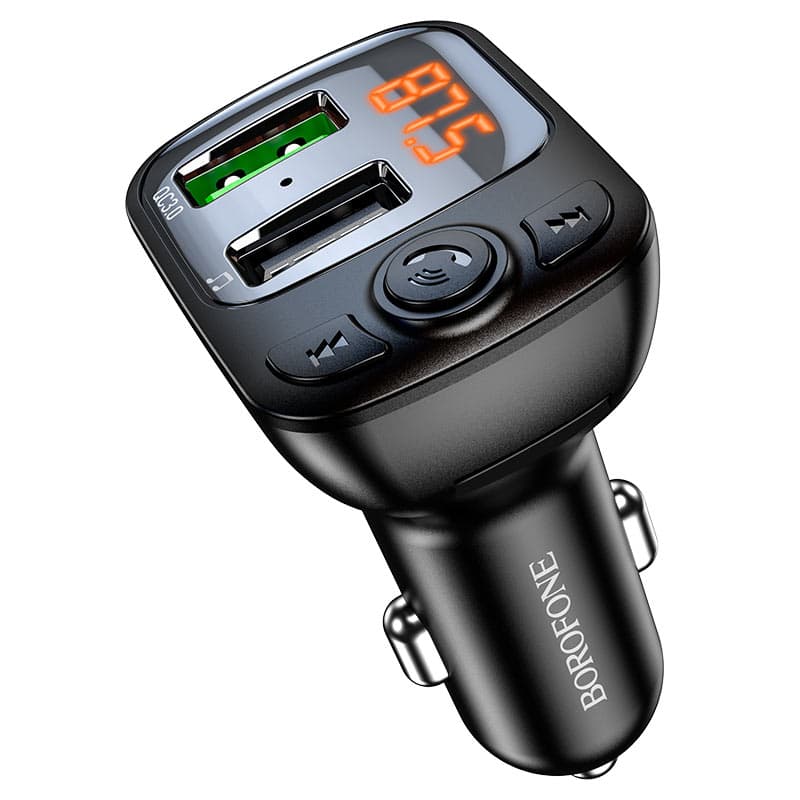 FM-модулятор - Borofone BC41 Eminency 18W QC3.0 (MicroSD/2xUSB) (black) — фото 2