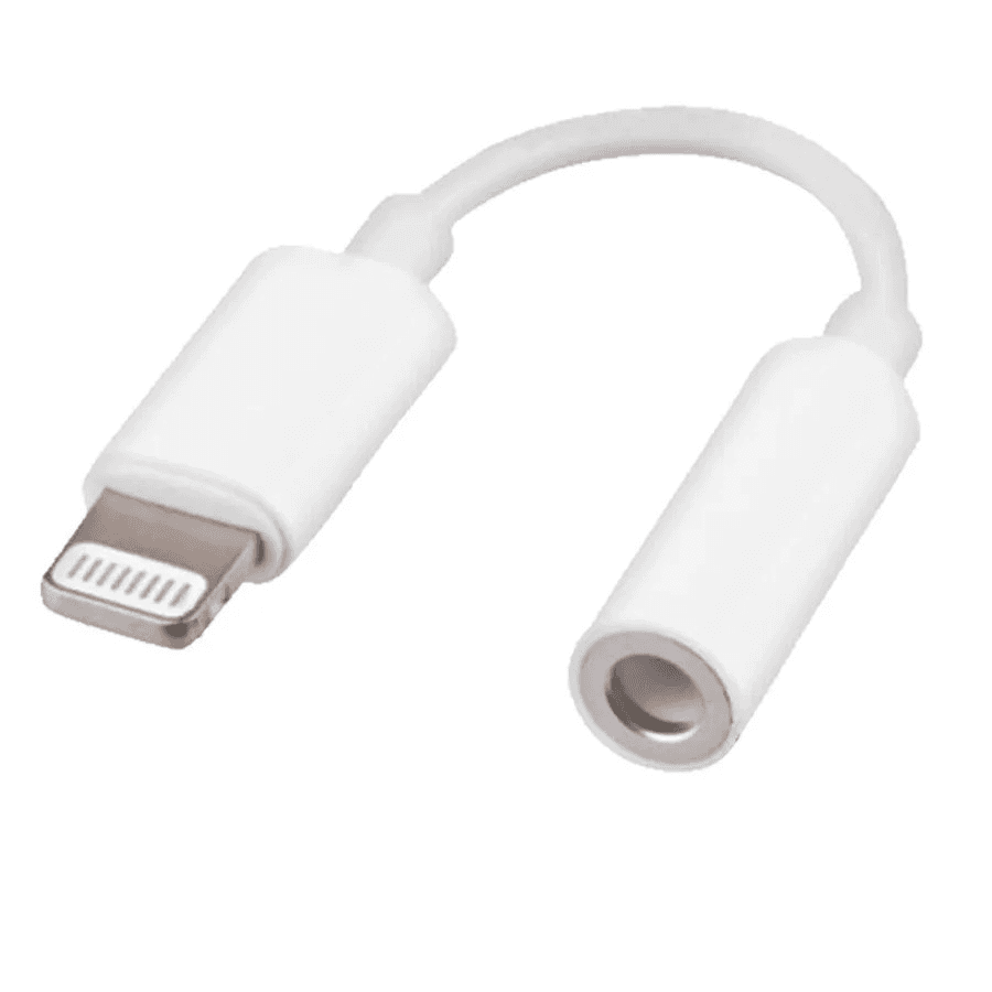 Адаптер Apple lightning - 3.5 jack - L01 (7 см) (white) — фото 2