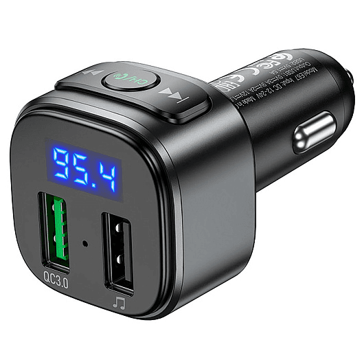 FM-модулятор - Hoco E67 Fighter 18W QC3.0 (2xUSB) (black) — фото 2
