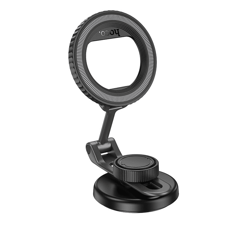 Автодержатель на клейкой основе магнитный SafeMag - Hoco H77 View (black/metal gray) — фото 3