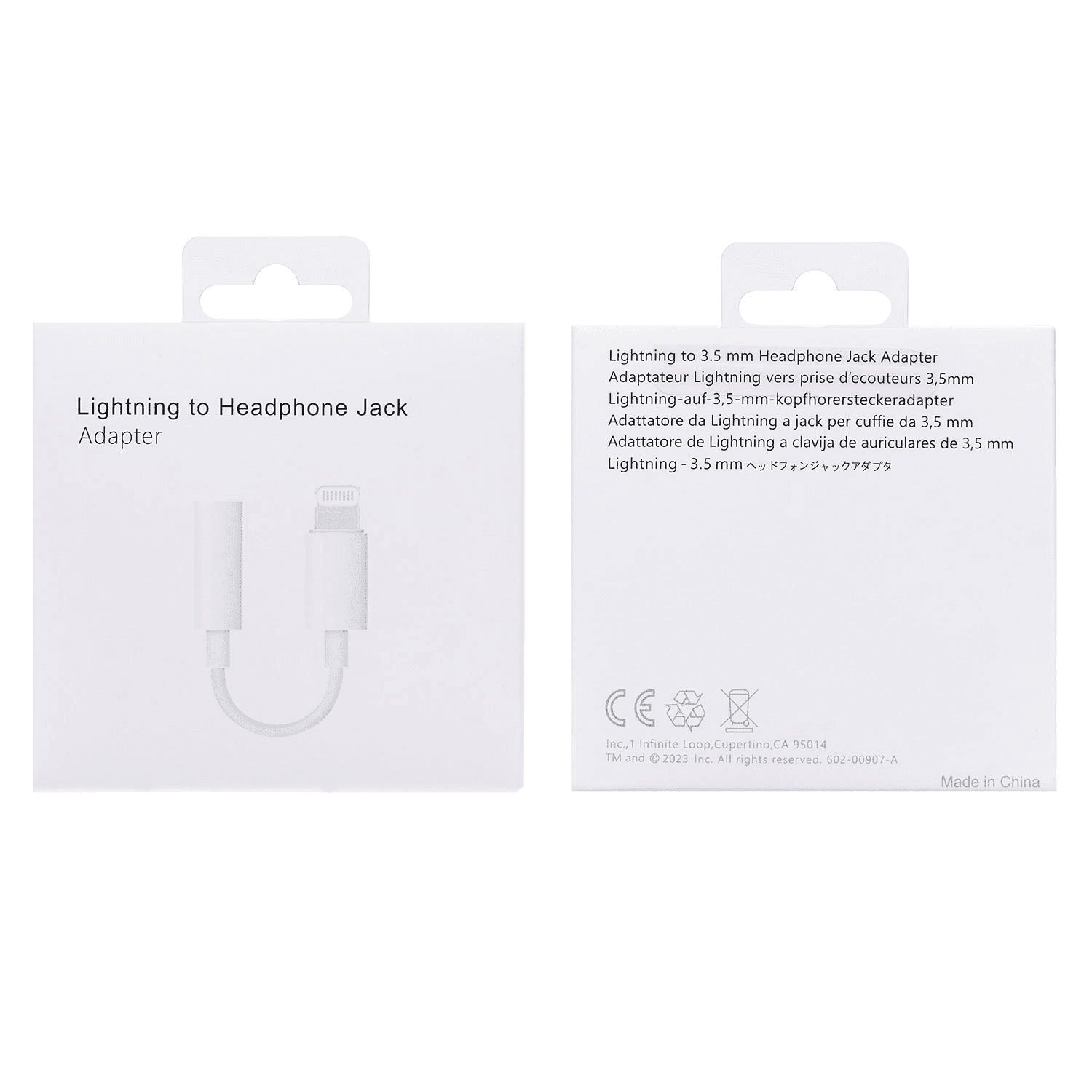 Адаптер Apple lightning - 3.5 jack - L01 (7 см) (white)