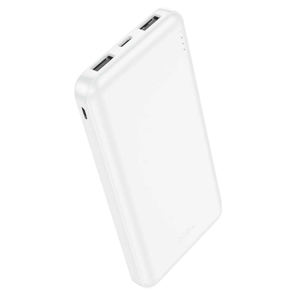 Внешний аккумулятор 10000mAh - Hoco J100 2.1A (Micro-USB/Type-C/2xUSB) (white) — фото 2