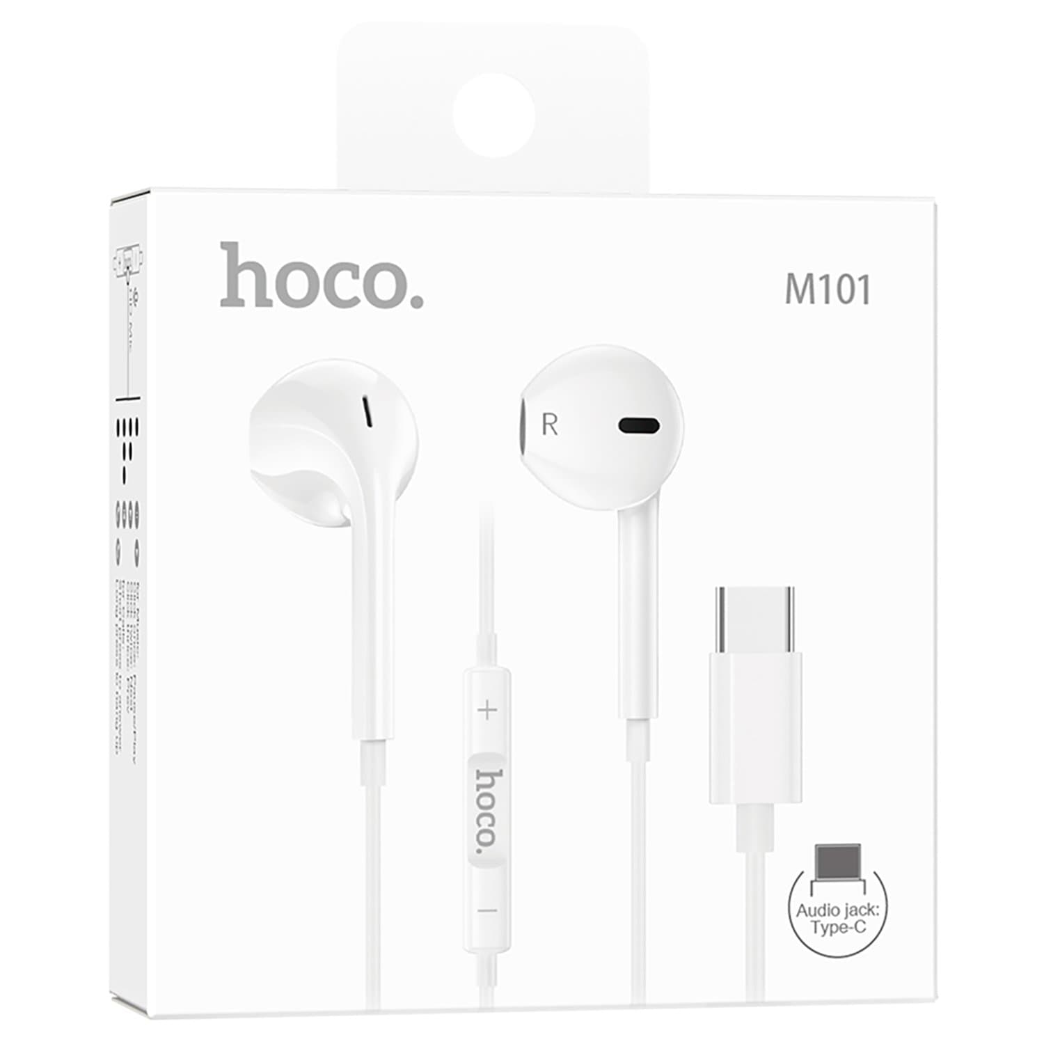 Наушники проводные Type-C - Hoco M101 Crystal joy (white)