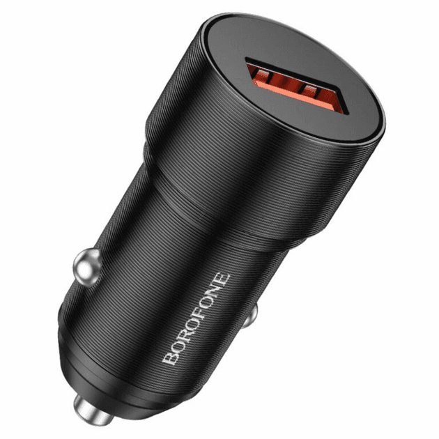 Адаптер автомобильный - Borofone BZ19A Wisdom 18W QC3.0 (USB) (black) — фото 2