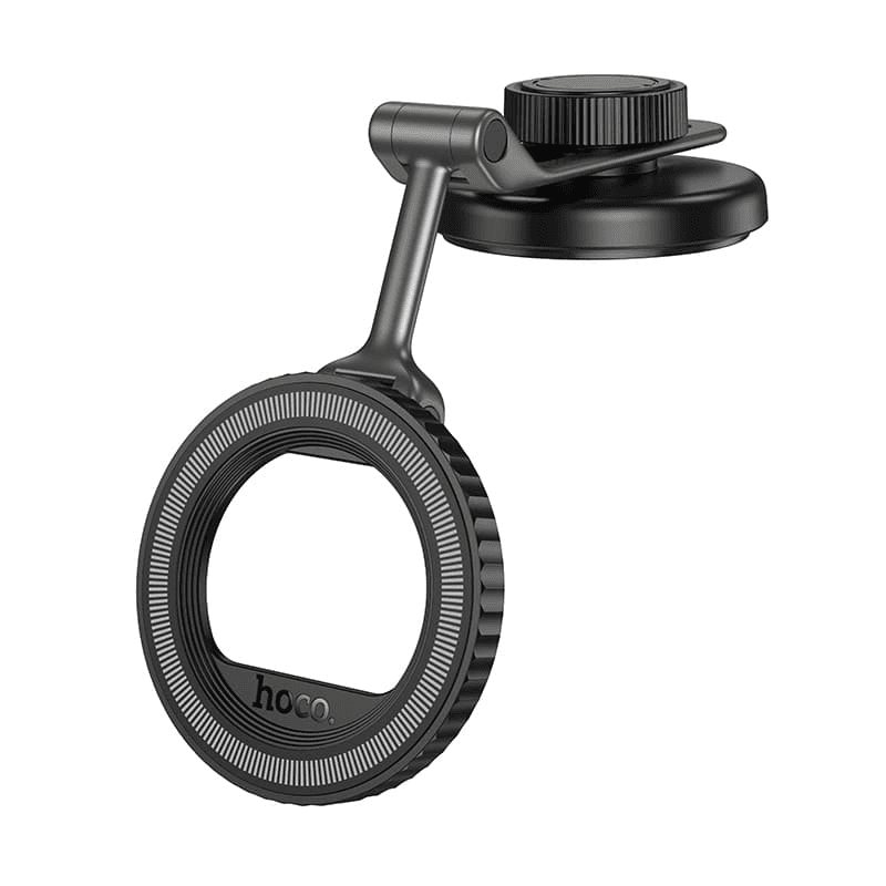 Автодержатель на клейкой основе магнитный SafeMag - Hoco H77 View (black/metal gray) — фото 2