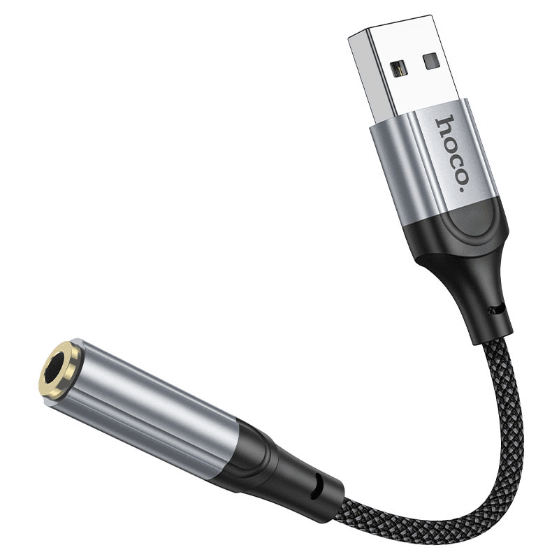 Адаптер USB - 3.5 jack - Hoco LS36 Fresh (grey) — фото 2